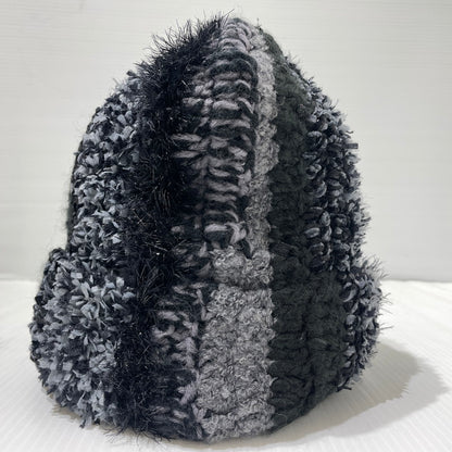 【中古品】【メンズ】 Supreme シュプリーム 25FW TINSEL STRIPE BEANIE ”BLACK” ティンセル ストライプ ビーニー ニット帽 帽子 185-261014-yo-01-teih サイズ：ONE SIZE(58CM) カラー：ブラック 万代Net店