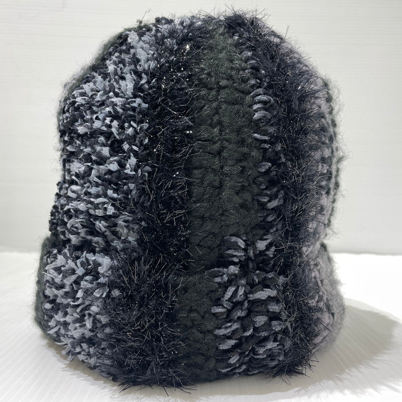 【中古品】【メンズ】 Supreme シュプリーム 25FW TINSEL STRIPE BEANIE ”BLACK” ティンセル ストライプ ビーニー ニット帽 帽子 185-261014-yo-01-teih サイズ：ONE SIZE(58CM) カラー：ブラック 万代Net店
