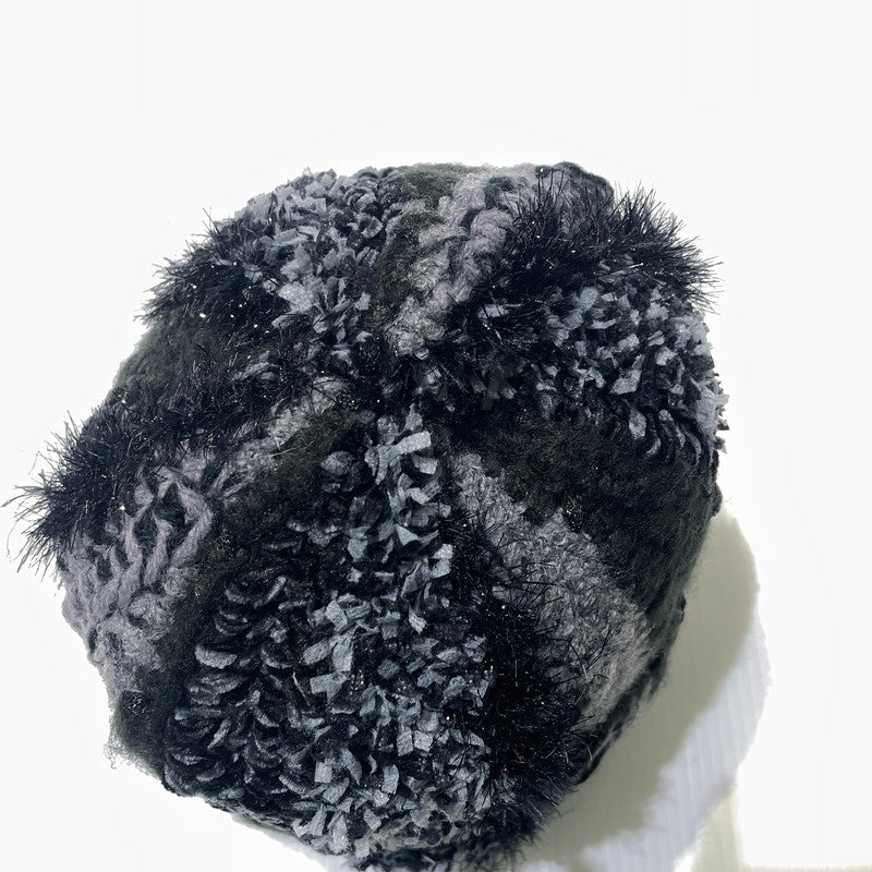 【中古品】【メンズ】 Supreme シュプリーム 25FW TINSEL STRIPE BEANIE ”BLACK” ティンセル ストライプ ビーニー ニット帽 帽子 185-261014-yo-01-teih サイズ：ONE SIZE(58CM) カラー：ブラック 万代Net店