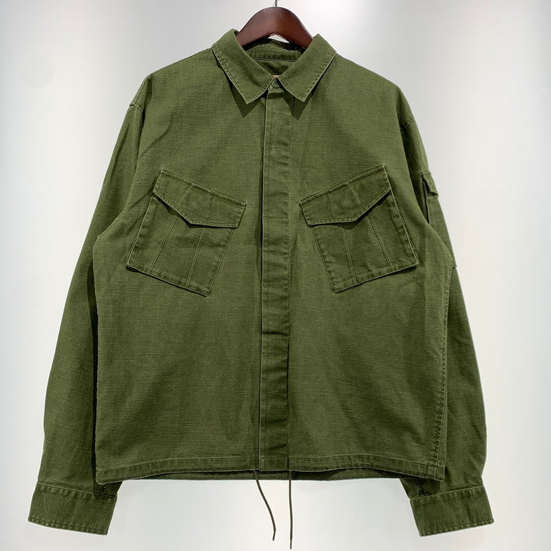 【中古品】【メンズ】 KENZO ケンゾー POCKET MILITARY OVER SHIRT FF55CH5339GD ポケット ミリタリー オーバーシャツ ライトアウター ワークジャケット 141-261006-ko-15-teih サイズ：M カラー：カーキ系 万代Net店