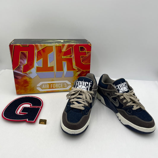 【中古品】【メンズ】 NIGO ニゴー × NIKE ナイキ × LEVI’S リーバイス 別注コラボ AIR FORCE 3 LOW HQ0262-004 エア フォース スリー ロー スニーカー 靴 160-261007-sa-15-teih サイズ：29cm カラー：ブラウンネイビー 万代Net店