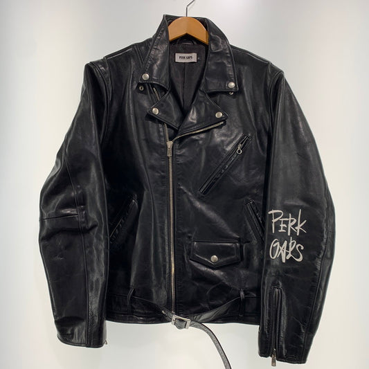 【中古品】【メンズ】 JACKROSE ジャックローズ × PERK GAPS パークギャップス 別注 コラボ DOUBLE RIDERS JACKET 220707P ダブルライダース ジャケット アウター レザージャケット 147-261006-ko-21-teih サイズ：5 カラー：ブラック 万代Net店