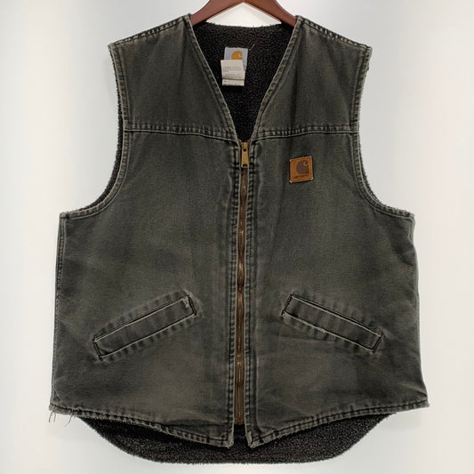 【現状渡し品】【メンズ】 Carhartt カーハート DUCK VEST V13M0S ダックベスト ライトアウター ワークベスト 145-261006-ko-01-teih サイズ：L カラー：グレー 万代Net店