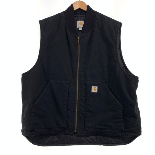 【中古品】【メンズ】 Carhartt カーハート DUCK VEST V01-BLK ダック ベスト ライトアウター ワークベスト 145-261006-ko-02-teih サイズ：2XL カラー：ブラック 万代Net店