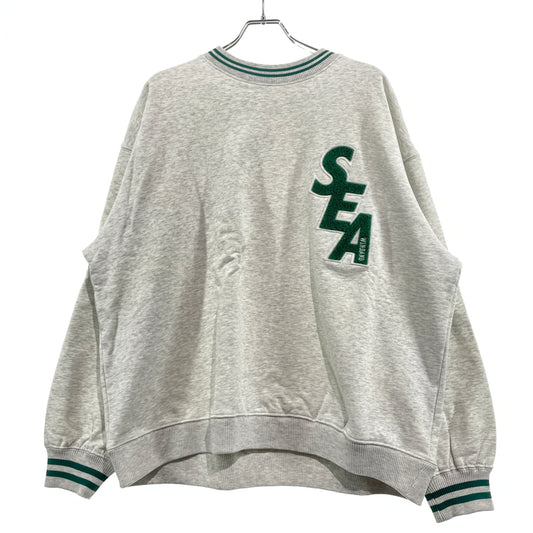 【中古品】【メンズ】 WINDANDSEA ウィンダンシー SEA PATCH CREWNECK シー パッチ クルーネック 長袖 トップス スウェット トレーナー 142-261004-sa-24-teih サイズ：L カラー：グレー 万代Net店