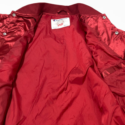 【中古品】【メンズ】 SUPREME シュプリーム × CHAMPION チャンピオン 別注コラボ 26AW QUILTED SATIN VARSITY JACKET 2026年秋冬 キルテッド サテン パーシティ ジャケット アウター 149-261004-sa-26-teih サイズ：XXL カラー：レッド 万代Net店