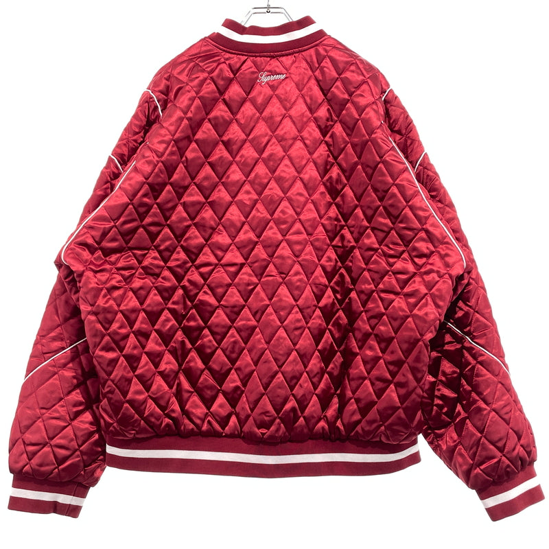 【中古品】【メンズ】 SUPREME シュプリーム × CHAMPION チャンピオン 別注コラボ 26AW QUILTED SATIN VARSITY JACKET 2026年秋冬 キルテッド サテン パーシティ ジャケット アウター 149-261004-sa-26-teih サイズ：XXL カラー：レッド 万代Net店