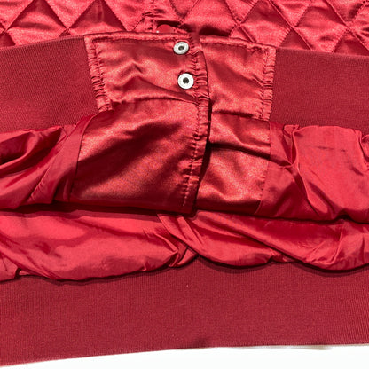 【中古品】【メンズ】 SUPREME シュプリーム × CHAMPION チャンピオン 別注コラボ 26AW QUILTED SATIN VARSITY JACKET 2026年秋冬 キルテッド サテン パーシティ ジャケット アウター 149-261004-sa-26-teih サイズ：XXL カラー：レッド 万代Net店