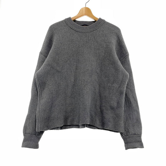 【中古品】【メンズ】 LOUIS VUITTON ルイ・ヴィトン 19AW WORLD LOGO JACQUARD KNIT RM192 OZJ HHN89W ワールドロゴ ジャガード ニット 長袖 トップス セーター 179-261014-yo-25-teih サイズ：L カラー：グレー 万代Net店