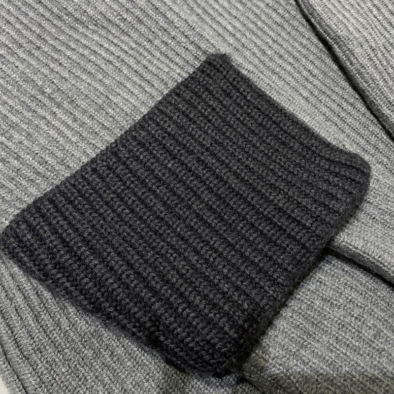 【中古品】【メンズ】 LOUIS VUITTON ルイ・ヴィトン 19AW WORLD LOGO JACQUARD KNIT RM192 OZJ HHN89W ワールドロゴ ジャガード ニット 長袖 トップス セーター 179-261014-yo-25-teih サイズ：L カラー：グレー 万代Net店