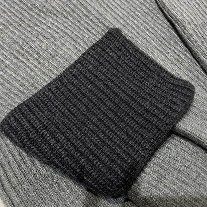 【中古品】【メンズ】 LOUIS VUITTON ルイ・ヴィトン 19AW WORLD LOGO JACQUARD KNIT RM192 OZJ HHN89W ワールドロゴ ジャガード ニット 長袖 トップス セーター 179-261014-yo-25-teih サイズ：L カラー：グレー 万代Net店