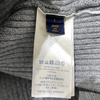 【中古品】【メンズ】 LOUIS VUITTON ルイ・ヴィトン 19AW WORLD LOGO JACQUARD KNIT RM192 OZJ HHN89W ワールドロゴ ジャガード ニット 長袖 トップス セーター 179-261014-yo-25-teih サイズ：L カラー：グレー 万代Net店