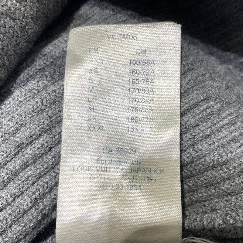 【中古品】【メンズ】 LOUIS VUITTON ルイ・ヴィトン 19AW WORLD LOGO JACQUARD KNIT RM192 OZJ HHN89W ワールドロゴ ジャガード ニット 長袖 トップス セーター 179-261014-yo-25-teih サイズ：L カラー：グレー 万代Net店