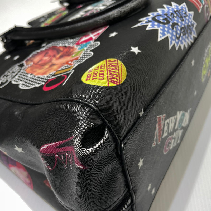 【中古品】【レディース】 HYSTERIC GLAMOUR ヒステリックグラマー STICKER REVERSIBLE TOTE BAG ステッカー柄 リバーシブル トートバッグ カバン 188-261009-yo-06-teih カラー：ブラック 万代Net店
