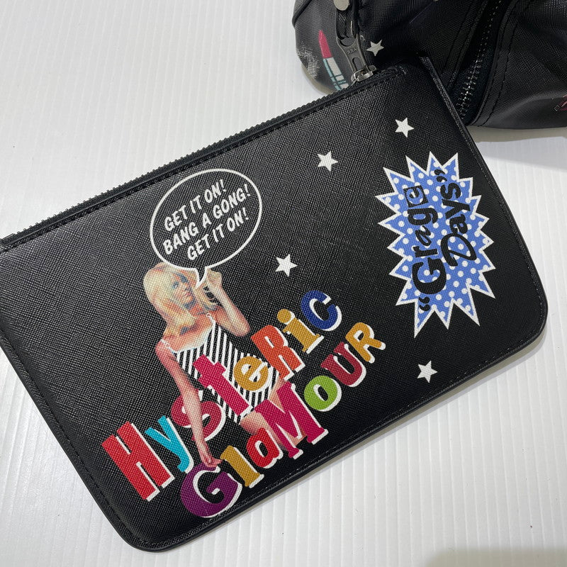 【中古品】【レディース】 HYSTERIC GLAMOUR ヒステリックグラマー STICKER REVERSIBLE TOTE BAG ステッカー柄 リバーシブル トートバッグ カバン 188-261009-yo-06-teih カラー：ブラック 万代Net店