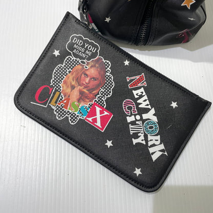 【中古品】【レディース】 HYSTERIC GLAMOUR ヒステリックグラマー STICKER REVERSIBLE TOTE BAG ステッカー柄 リバーシブル トートバッグ カバン 188-261009-yo-06-teih カラー：ブラック 万代Net店
