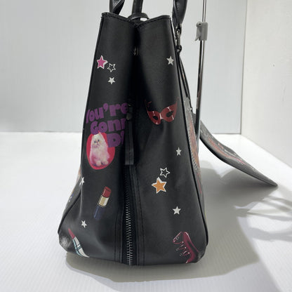 【中古品】【レディース】 HYSTERIC GLAMOUR ヒステリックグラマー STICKER REVERSIBLE TOTE BAG ステッカー柄 リバーシブル トートバッグ カバン 188-261009-yo-06-teih カラー：ブラック 万代Net店