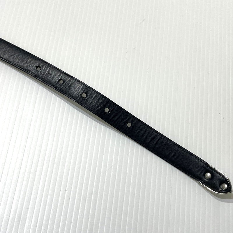 【中古品】【メンズ】 SAINT LAURENT サンローラン WESTERN NARROW BELT GRZ346571-85-0615 ウエスタン ナロー ベルト 服飾雑貨 205-261009-yo-01-teih サイズ：85cm カラー：ブラック 万代Net店