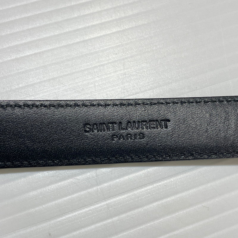 【中古品】【メンズ】 SAINT LAURENT サンローラン WESTERN NARROW BELT GRZ346571-85-0615 ウエスタン ナロー ベルト 服飾雑貨 205-261009-yo-01-teih サイズ：85cm カラー：ブラック 万代Net店