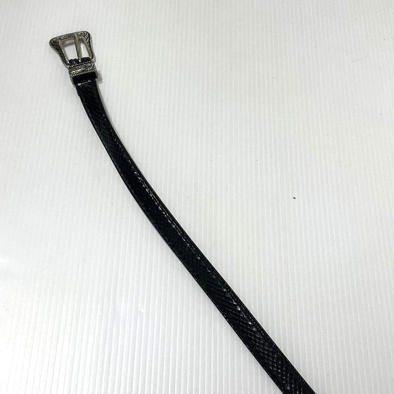 【中古品】【メンズ】 SAINT LAURENT サンローラン WESTERN NARROW BELT GRZ346571-85-0615 ウエスタン ナロー ベルト 服飾雑貨 205-261009-yo-01-teih サイズ：85cm カラー：ブラック 万代Net店