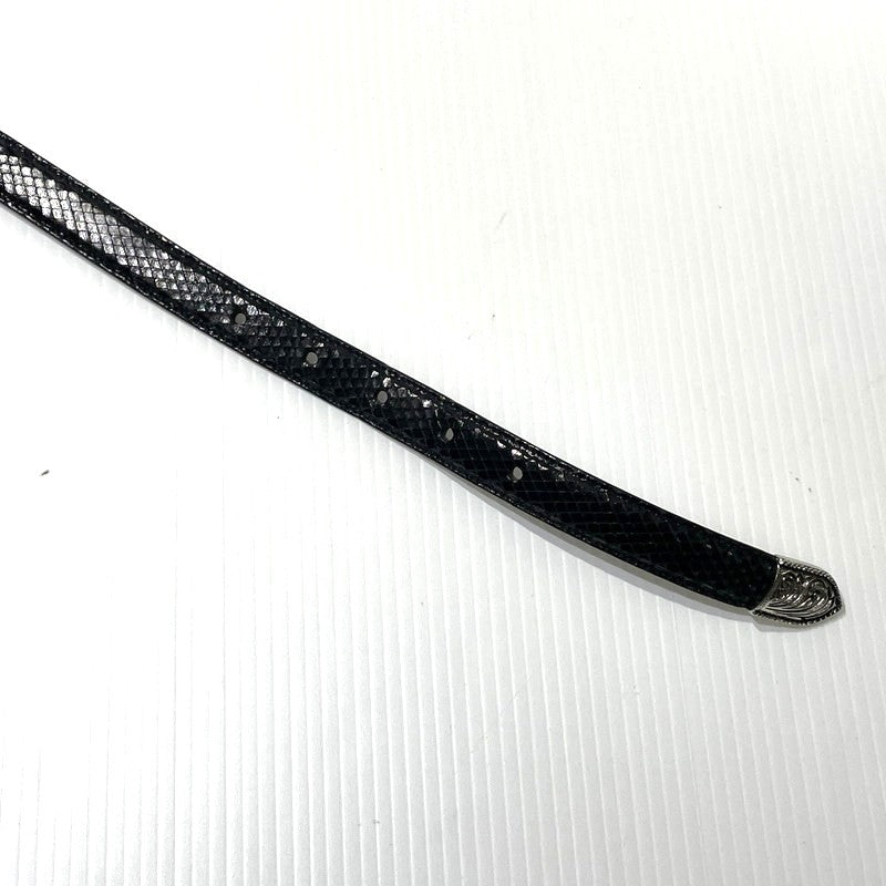 【中古品】【メンズ】 SAINT LAURENT サンローラン WESTERN NARROW BELT GRZ346571-85-0615 ウエスタン ナロー ベルト 服飾雑貨 205-261009-yo-01-teih サイズ：85cm カラー：ブラック 万代Net店