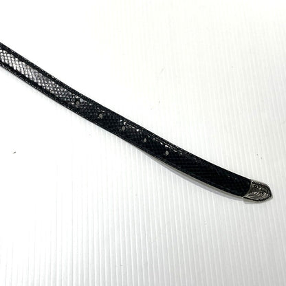 【中古品】【メンズ】 SAINT LAURENT サンローラン WESTERN NARROW BELT GRZ346571-85-0615 ウエスタン ナロー ベルト 服飾雑貨 205-261009-yo-01-teih サイズ：85cm カラー：ブラック 万代Net店