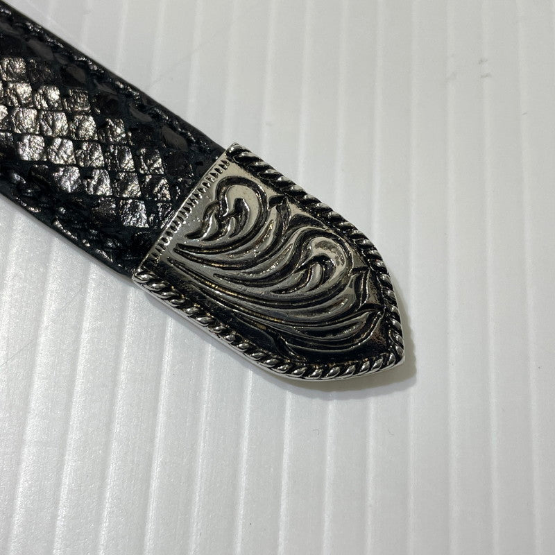 【中古品】【メンズ】 SAINT LAURENT サンローラン WESTERN NARROW BELT GRZ346571-85-0615 ウエスタン ナロー ベルト 服飾雑貨 205-261009-yo-01-teih サイズ：85cm カラー：ブラック 万代Net店