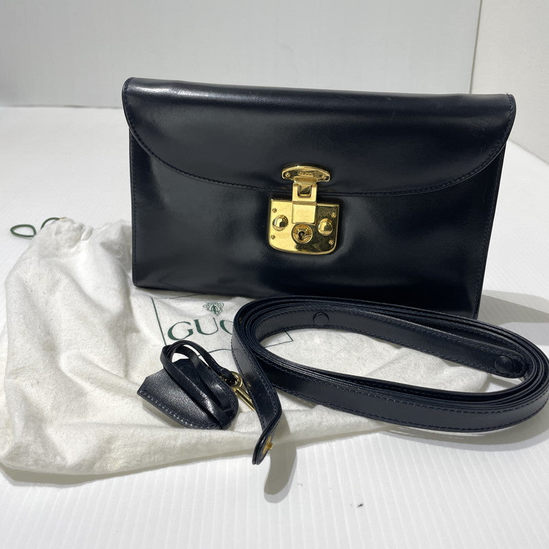 【中古品】【レディース】 GUCCI グッチ LADY LOCK 2WAY SHOULDER BAG 004-1817-0485 レディロック 2ウェイ ショルダーバッグ カバン 180-261009-yo-05-teih カラー：ネイビー 万代Net店