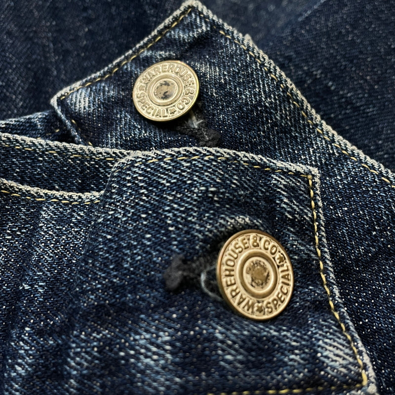 【中古品】【メンズ】 WARE HOUSE ウェア ハウス DOWN POCKET DENIM JACKET LOT 2001XX ダウン ポケット デニム ジャケット アウター 1946大戦モデル 145-261006-sa-01-fuzh サイズ：38 カラー：インディゴ 万代Net店