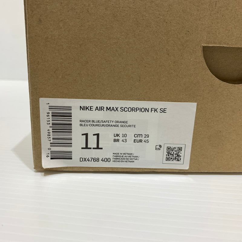 【中古品】【メンズ】 NIKE ナイキ AIR MAX SCORPION FK SE DX4768-400 エアマックス スコーピオン フライニット スニーカー 靴 シューズ 160-261011-ko-18-teih サイズ：29cm カラー：ブルー/オレンジ 万代Net店