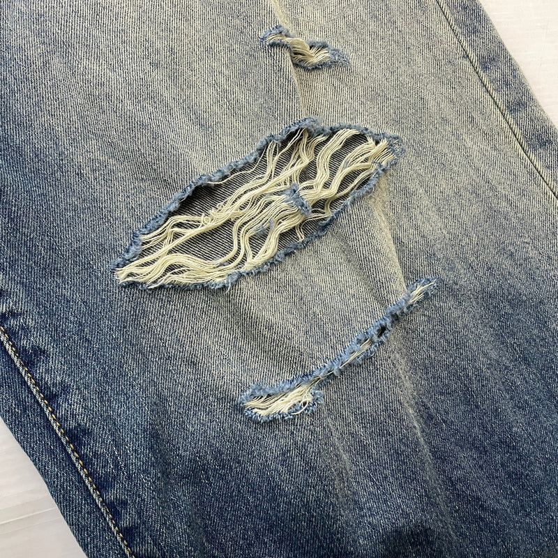 【現状渡し品】【メンズ】 MNML ミニマル DISTRESSED BUGGY DENIM PANTS 03-5824-1775 ダメージ加工 バギー デニム パンツ ボトムス ジーンズ 153-261007-sa-25-teih サイズ：32 カラー：インディゴ 万代Net店