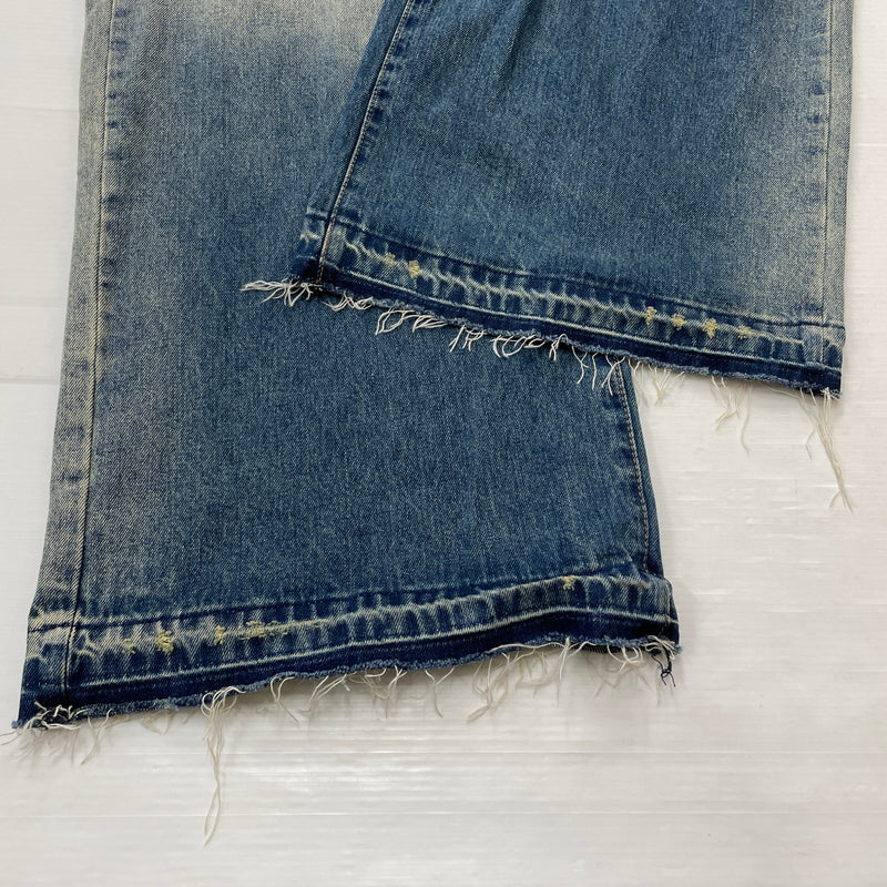 【現状渡し品】【メンズ】 MNML ミニマル DISTRESSED BUGGY DENIM PANTS 03-5824-1775 ダメージ加工 バギー デニム パンツ ボトムス ジーンズ 153-261007-sa-25-teih サイズ：32 カラー：インディゴ 万代Net店