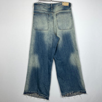 【現状渡し品】【メンズ】 MNML ミニマル DISTRESSED BUGGY DENIM PANTS 03-5824-1775 ダメージ加工 バギー デニム パンツ ボトムス ジーンズ 153-261007-sa-25-teih サイズ：32 カラー：インディゴ 万代Net店