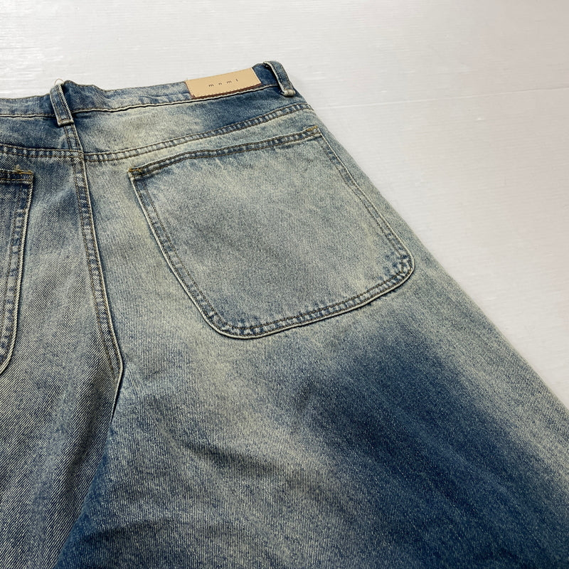 【現状渡し品】【メンズ】 MNML ミニマル DISTRESSED BUGGY DENIM PANTS 03-5824-1775 ダメージ加工 バギー デニム パンツ ボトムス ジーンズ 153-261007-sa-25-teih サイズ：32 カラー：インディゴ 万代Net店