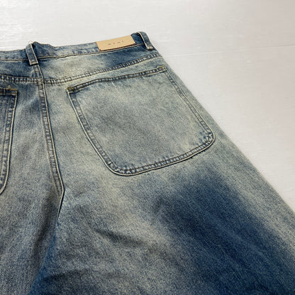 【現状渡し品】【メンズ】 MNML ミニマル DISTRESSED BUGGY DENIM PANTS 03-5824-1775 ダメージ加工 バギー デニム パンツ ボトムス ジーンズ 153-261007-sa-25-teih サイズ：32 カラー：インディゴ 万代Net店
