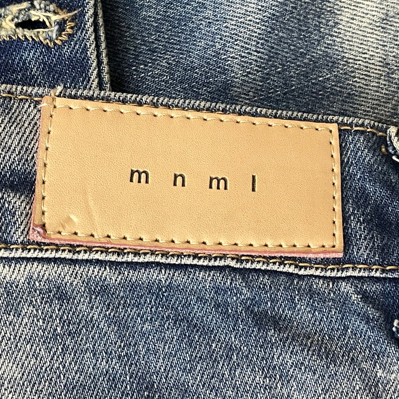 【現状渡し品】【メンズ】 MNML ミニマル DISTRESSED BUGGY DENIM PANTS 03-5824-1775 ダメージ加工 バギー デニム パンツ ボトムス ジーンズ 153-261007-sa-25-teih サイズ：32 カラー：インディゴ 万代Net店