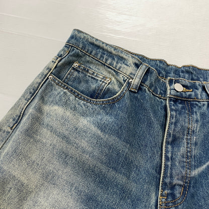 【現状渡し品】【メンズ】 MNML ミニマル DISTRESSED BUGGY DENIM PANTS 03-5824-1775 ダメージ加工 バギー デニム パンツ ボトムス ジーンズ 153-261007-sa-25-teih サイズ：32 カラー：インディゴ 万代Net店