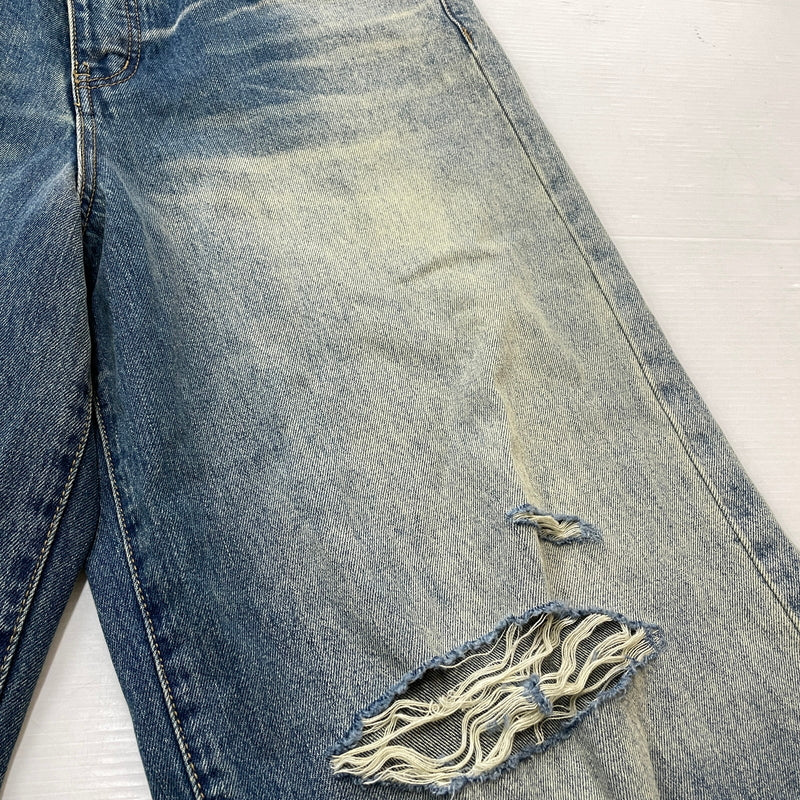 【現状渡し品】【メンズ】 MNML ミニマル DISTRESSED BUGGY DENIM PANTS 03-5824-1775 ダメージ加工 バギー デニム パンツ ボトムス ジーンズ 153-261007-sa-25-teih サイズ：32 カラー：インディゴ 万代Net店