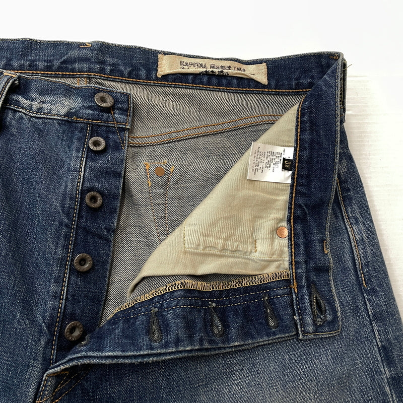 【中古品】【メンズ】 KAPITAL キャピタル13.5OZ ZIMBABWE DENIM 5P MONKEY CISCO K2502LP006 13.5オンス ジンバブエ デニム ファイブポケット モンキーシスコ ボトムス ジーンズ 151-261007-sa-24-teih サイズ：38 カラー：インディゴ 万代Net店
