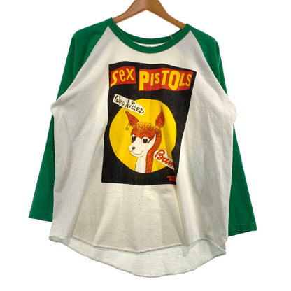 【中古品】【メンズ】 ANVIL アンヴィル RAGLAN LONGSLEEVE TSHIRT ラグラン ロングスリーブ Tシャツ 七分袖 トップス 145-261009-ko-01-teih サイズ：L カラー：ホワイト/グリーン 万代Net店