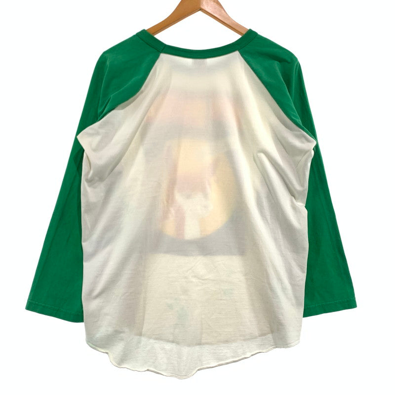 【中古品】【メンズ】 ANVIL アンヴィル RAGLAN LONGSLEEVE TSHIRT ラグラン ロングスリーブ Tシャツ 七分袖 トップス 145-261009-ko-01-teih サイズ：L カラー：ホワイト/グリーン 万代Net店