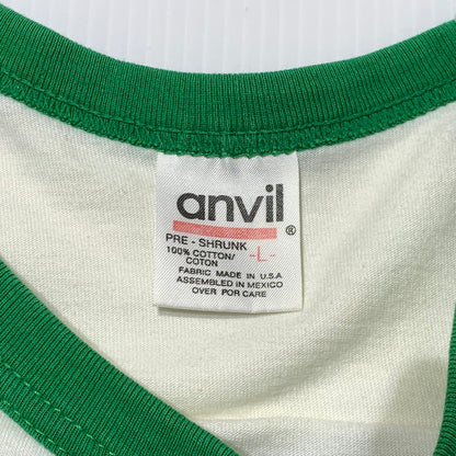 【中古品】【メンズ】 ANVIL アンヴィル RAGLAN LONGSLEEVE TSHIRT ラグラン ロングスリーブ Tシャツ 七分袖 トップス 145-261009-ko-01-teih サイズ：L カラー：ホワイト/グリーン 万代Net店