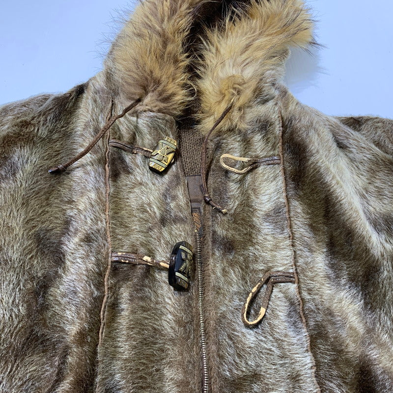 【ジャンク品】【メンズ】 SKUA by Robert Lewis スクア・バイ・ロバート・ルイス 60-70's FUR HOODED JACKET VINTAGE 60-70年代 ファー フーデッド ジャケット アウター ヴィンテージ サンダーバード 145-261009-ko-07-teih サイズ：42 カラー：ブラウン 万代Net店