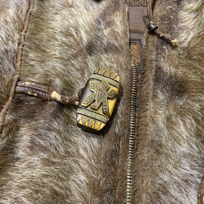 【ジャンク品】【メンズ】 SKUA by Robert Lewis スクア・バイ・ロバート・ルイス 60-70's FUR HOODED JACKET VINTAGE 60-70年代 ファー フーデッド ジャケット アウター ヴィンテージ サンダーバード 145-261009-ko-07-teih サイズ：42 カラー：ブラウン 万代Net店