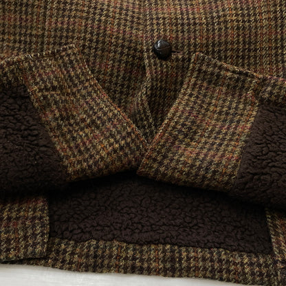 【中古品】【メンズ】 OCTOPUS ARMY オクトパス アーミー × HARRIS TWEED ハリスツイード 別注コラボ BOA LINER WOOL JACKET ボア ライナー ウール ジャケット アウター 145-261009-sa-03-teih サイズ：M カラー：ブラウン 万代Net店