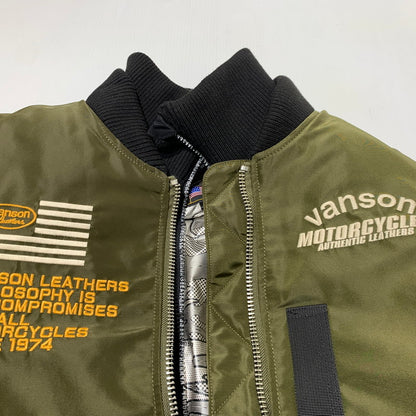 【中古品】【メンズ】 VANSON バンソン OVAL EMBLEM MA-1 FLIGHT JACKET NVJK-2504 オーバルエンブレム MA-1 フライトジャケット アウター 145-261009-ko-10-teih サイズ：L カラー：カーキ 万代Net店