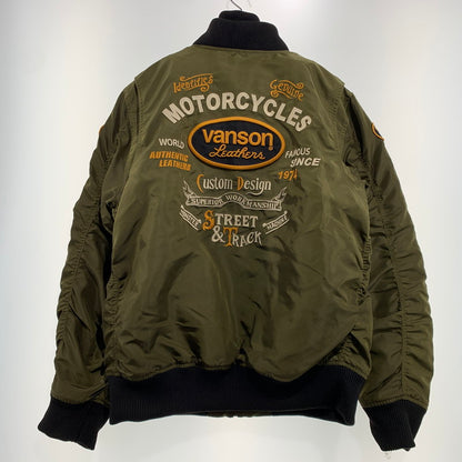 【中古品】【メンズ】 VANSON バンソン OVAL EMBLEM MA-1 FLIGHT JACKET NVJK-2504 オーバルエンブレム MA-1 フライトジャケット アウター 145-261009-ko-10-teih サイズ：L カラー：カーキ 万代Net店