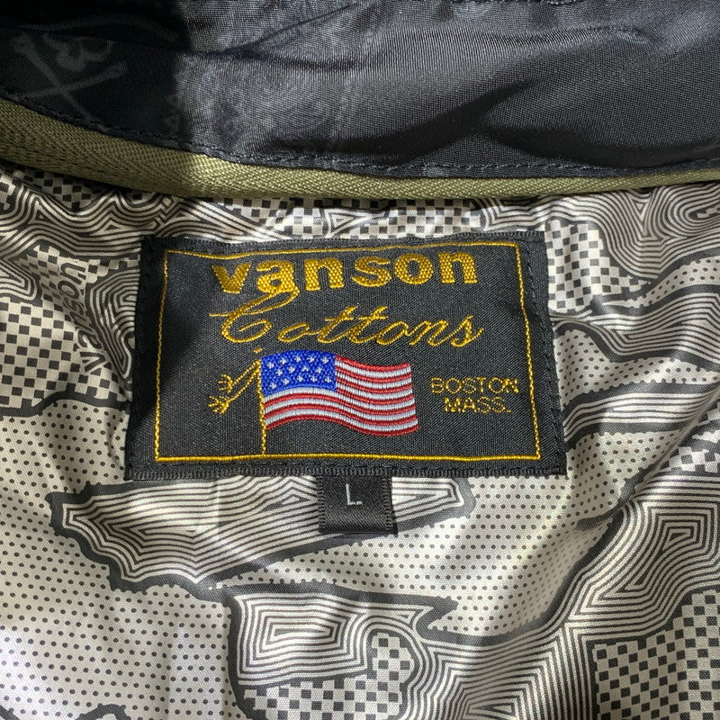 【中古品】【メンズ】 VANSON バンソン OVAL EMBLEM MA-1 FLIGHT JACKET NVJK-2504 オーバルエンブレム MA-1 フライトジャケット アウター 145-261009-ko-10-teih サイズ：L カラー：カーキ 万代Net店