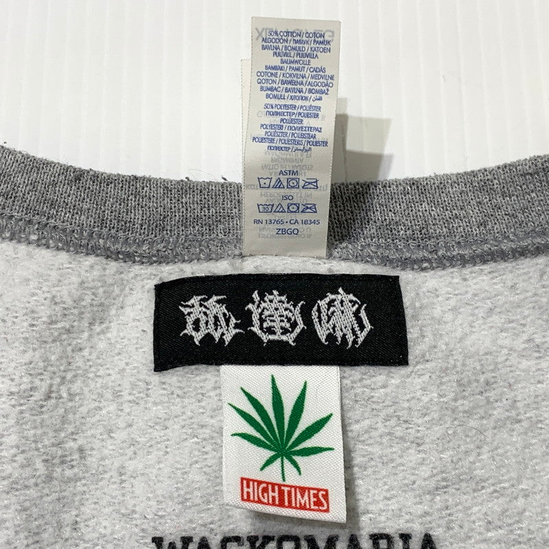 【中古品】【メンズ】 WACKO MARIA ワコマリア × 舐達磨 別注 コラボ HIGH TIMES SWEAT ハイ タイマス スウェット トップス トレーナー 140-261009-ko-03-teih サイズ：XL カラー：グレー 万代Net店