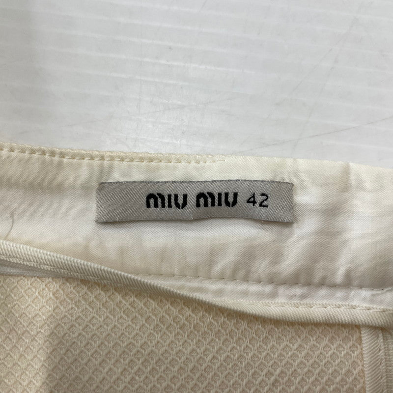 【中古品】【レディース】 MiuMiu ミュウミュウ LONG SKIRT MADE IN ITALY ロングスカート ボトムス イタリア製 168-261014-ss-13-teih サイズ：42 カラー：アイボリー 万代Net店